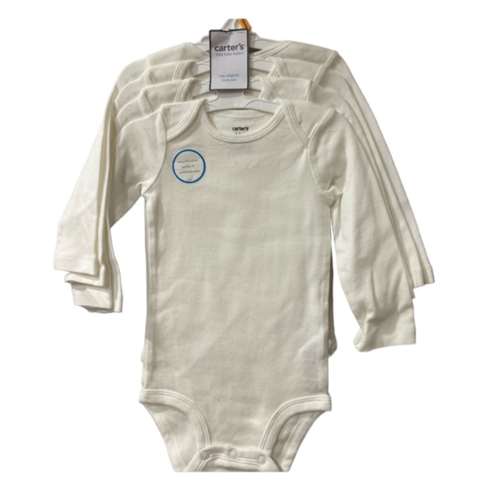 Carters long sleeve white onesie shirts NWT